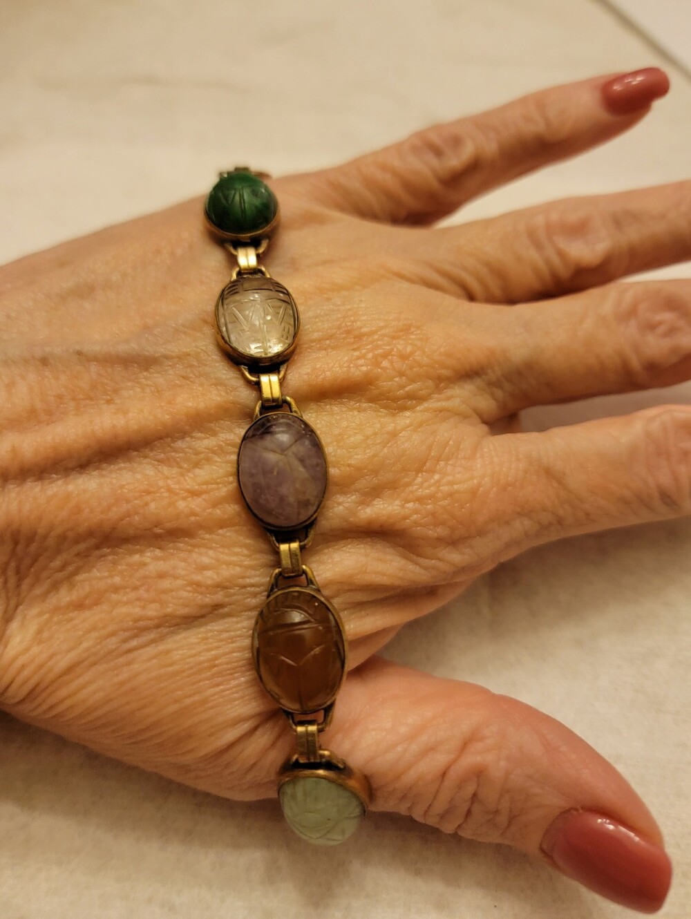 Vintage Egyptian Revival Scarab Bracelet
